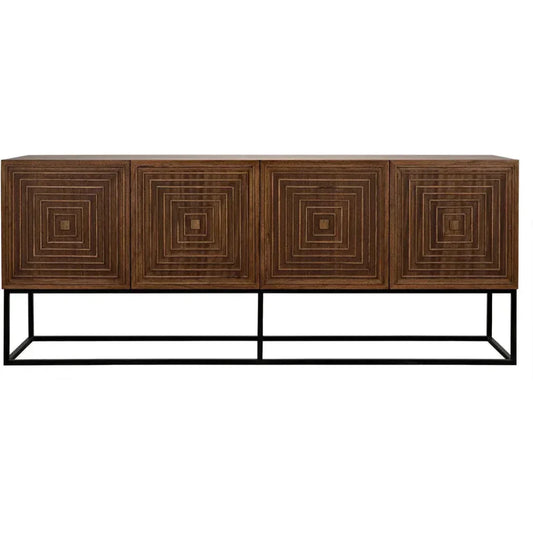 Lanon Wood Steel Base Sideboard - LOOMLAN - Noir - Sideboards