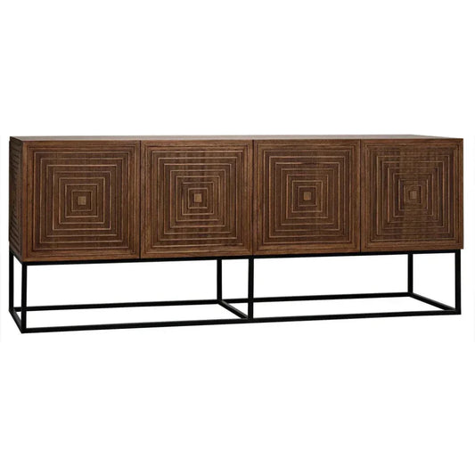 Lanon Wood Steel Base Sideboard - LOOMLAN - Noir - Sideboards