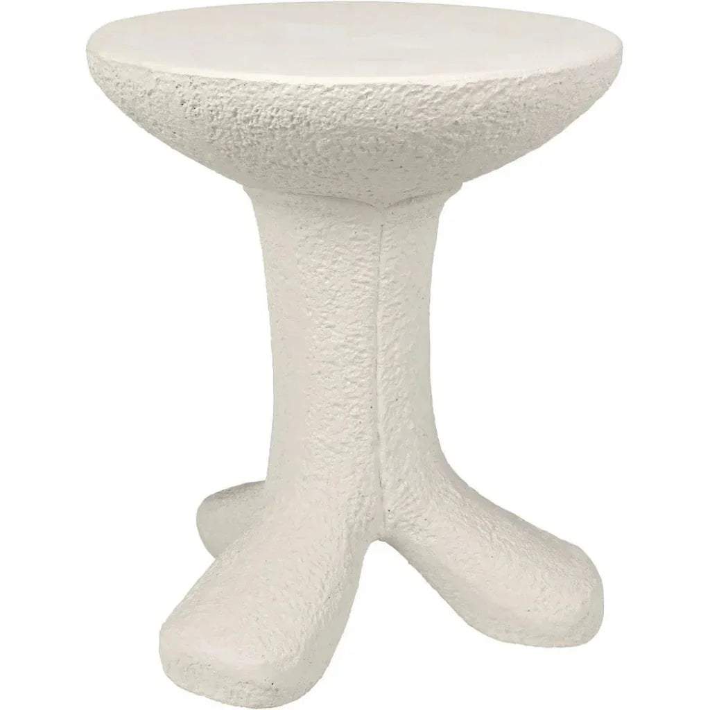 Laramy White Fiber Cement Round Side Table - LOOMLAN - Noir - Side Tables