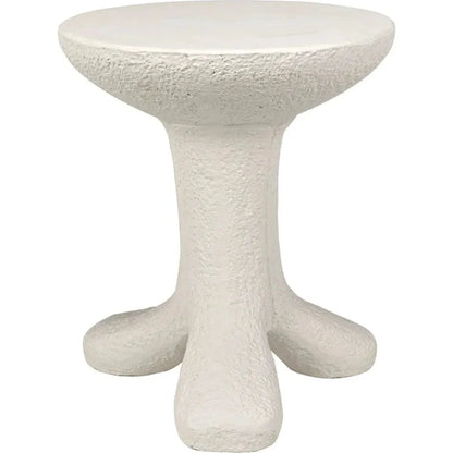 Laramy White Fiber Cement Round Side Table - LOOMLAN - Noir - Side Tables