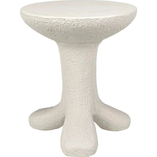 Laramy White Fiber Cement Round Side Table - LOOMLAN - Noir - Side Tables
