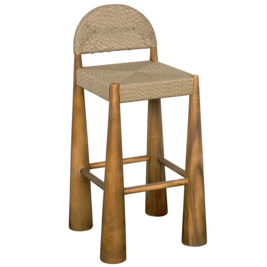 Laredo Teak Wood Bar Stool - LOOMLAN - Noir - Bar Stools