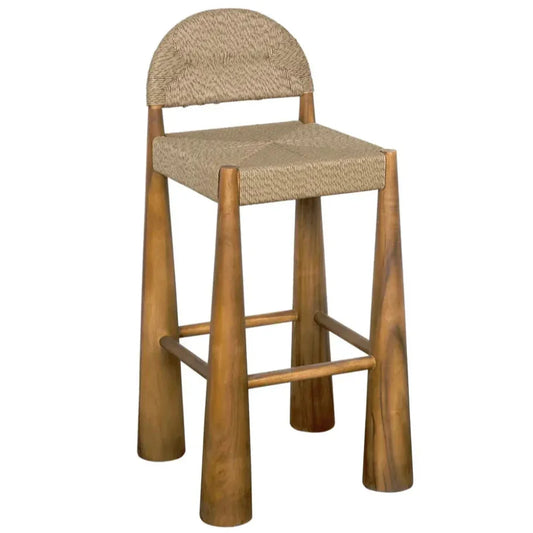 Laredo Teak Wood Bar Stool - LOOMLAN - Noir - Bar Stools