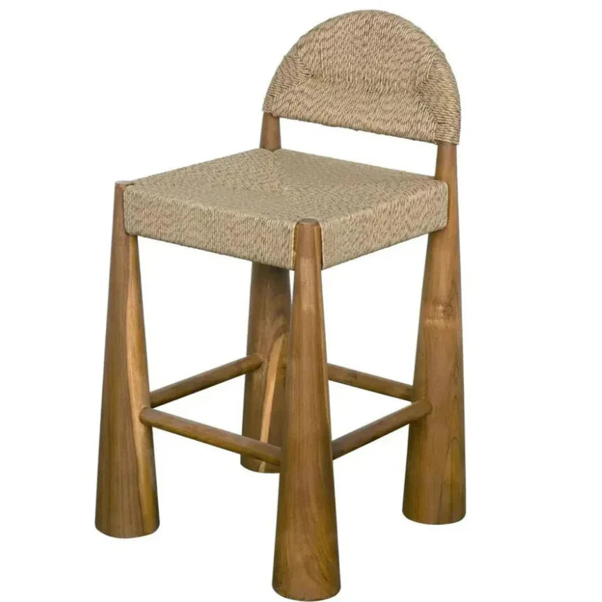 Laredo Teak Wood Counter Stool - LOOMLAN - Noir - Counter Stools
