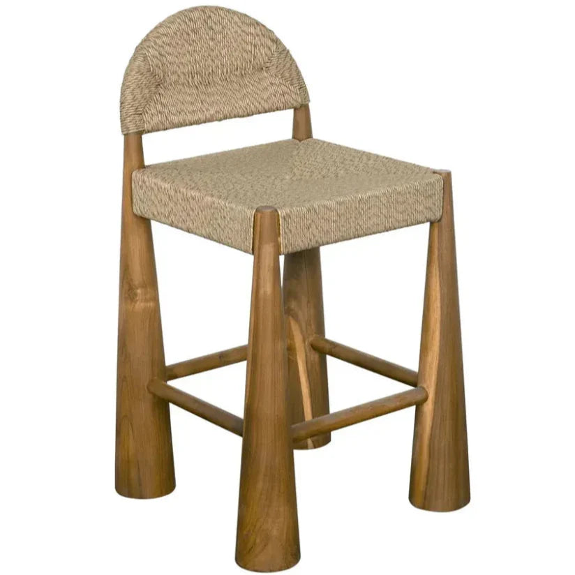 Laredo Teak Wood Counter Stool - LOOMLAN - Noir - Counter Stools