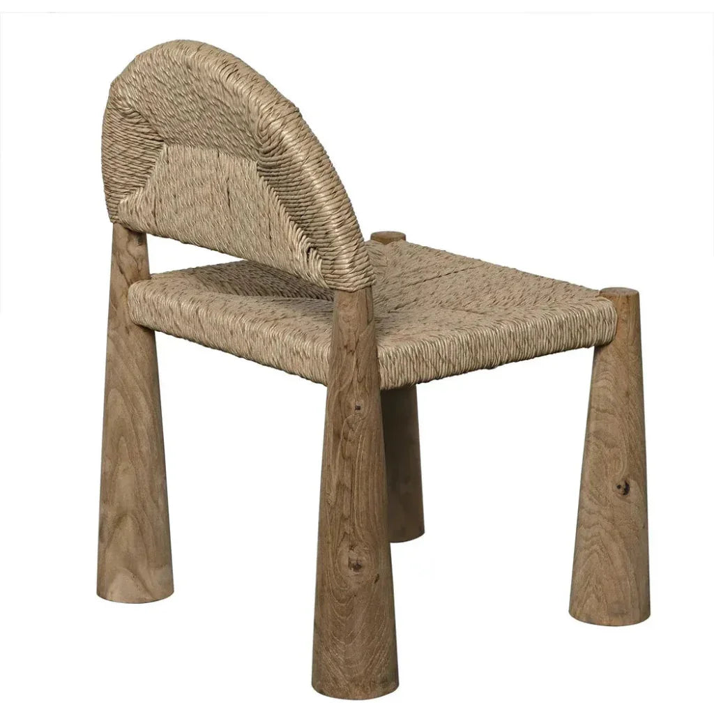 Laredo Wood Chair with Synthetic Woven - LOOMLAN - Noir - Accent Chairs