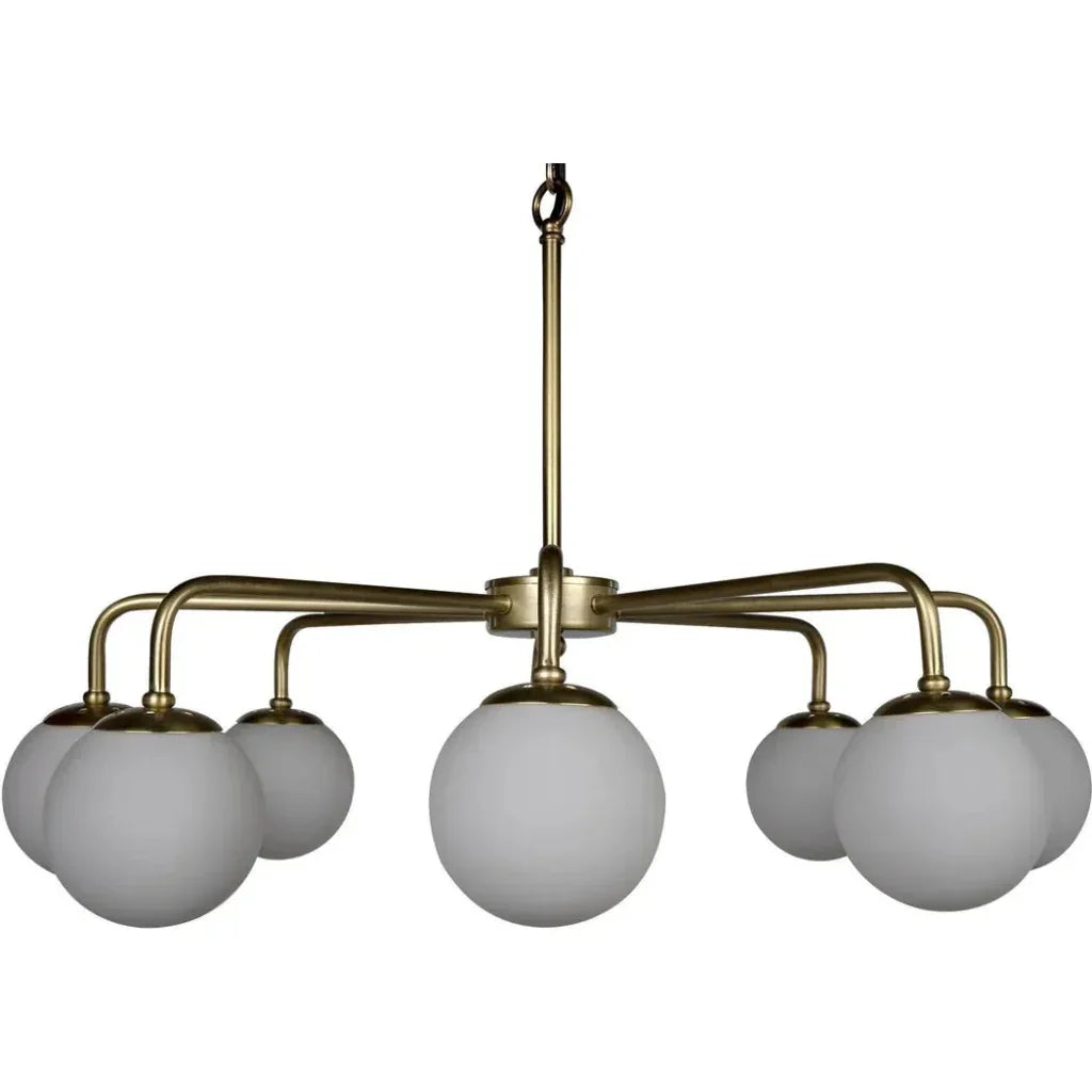 Larenta Metal & Glass Chandelier Antique Brass - LOOMLAN - Noir - Chandeliers