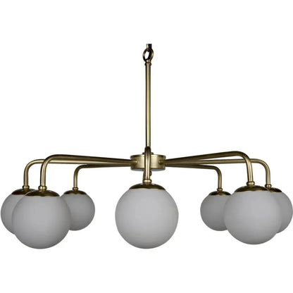 Larenta Metal & Glass Chandelier Antique Brass - LOOMLAN - Noir - Chandeliers