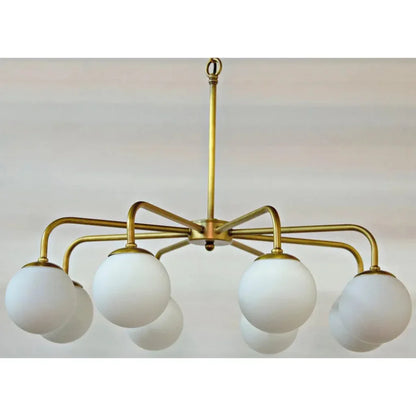 Larenta Metal & Glass Chandelier Antique Brass - LOOMLAN - Noir - Chandeliers
