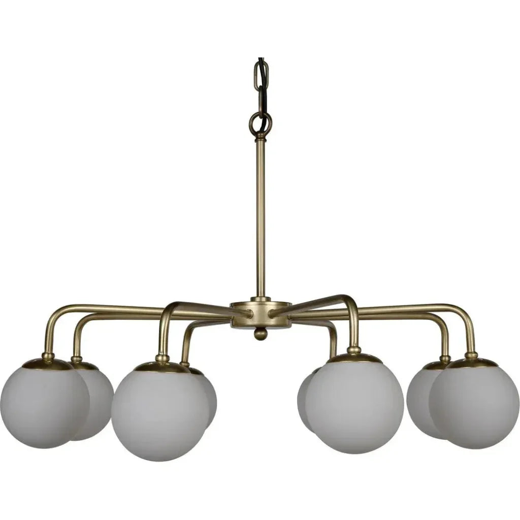 Larenta Metal & Glass Chandelier Antique Brass - LOOMLAN - Noir - Chandeliers