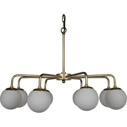 Larenta Metal & Glass Chandelier Antique Brass - LOOMLAN - Noir - Chandeliers