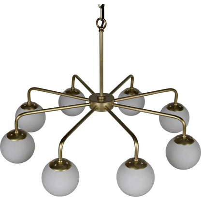 Larenta Metal & Glass Chandelier Antique Brass - LOOMLAN - Noir - Chandeliers