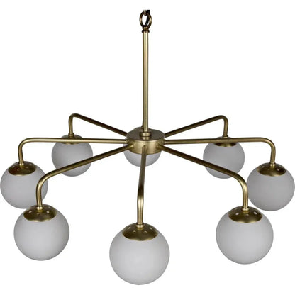 Larenta Metal & Glass Chandelier Antique Brass - LOOMLAN - Noir - Chandeliers