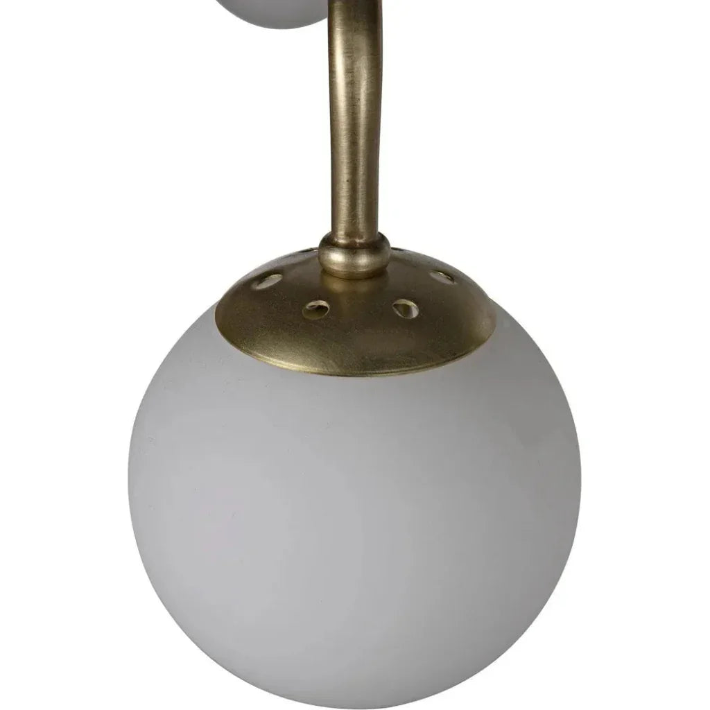 Larenta Metal & Glass Chandelier Antique Brass - LOOMLAN - Noir - Chandeliers