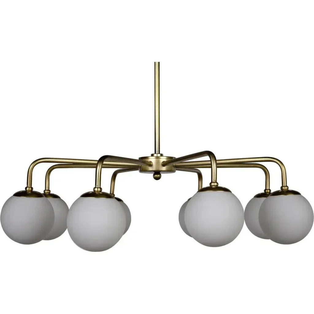 Larenta Metal & Glass Chandelier Antique Brass - LOOMLAN - Noir - Chandeliers