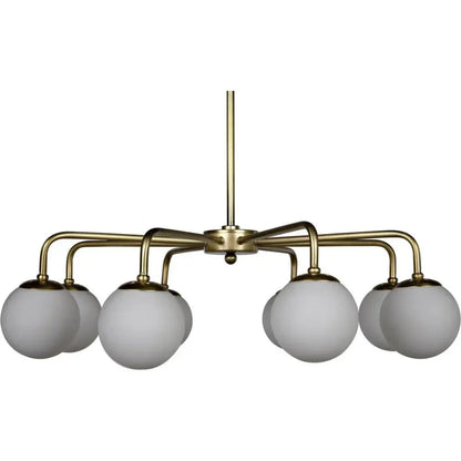 Larenta Metal & Glass Chandelier Antique Brass - LOOMLAN - Noir - Chandeliers