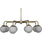 Larenta Metal & Glass Chandelier Antique Brass - LOOMLAN - Noir - Chandeliers