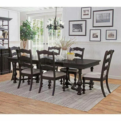 Large Black Extendable Dining Table Seats 10-Dining Tables-Sunny D-LOOMLAN