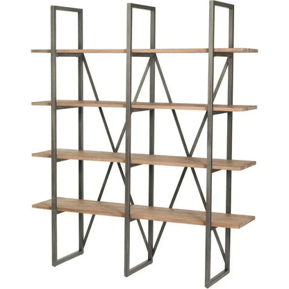 Large Cain Rack Etagere Wood Shelves Wood Tall & Wide - LOOMLAN - LH Imports - Etageres