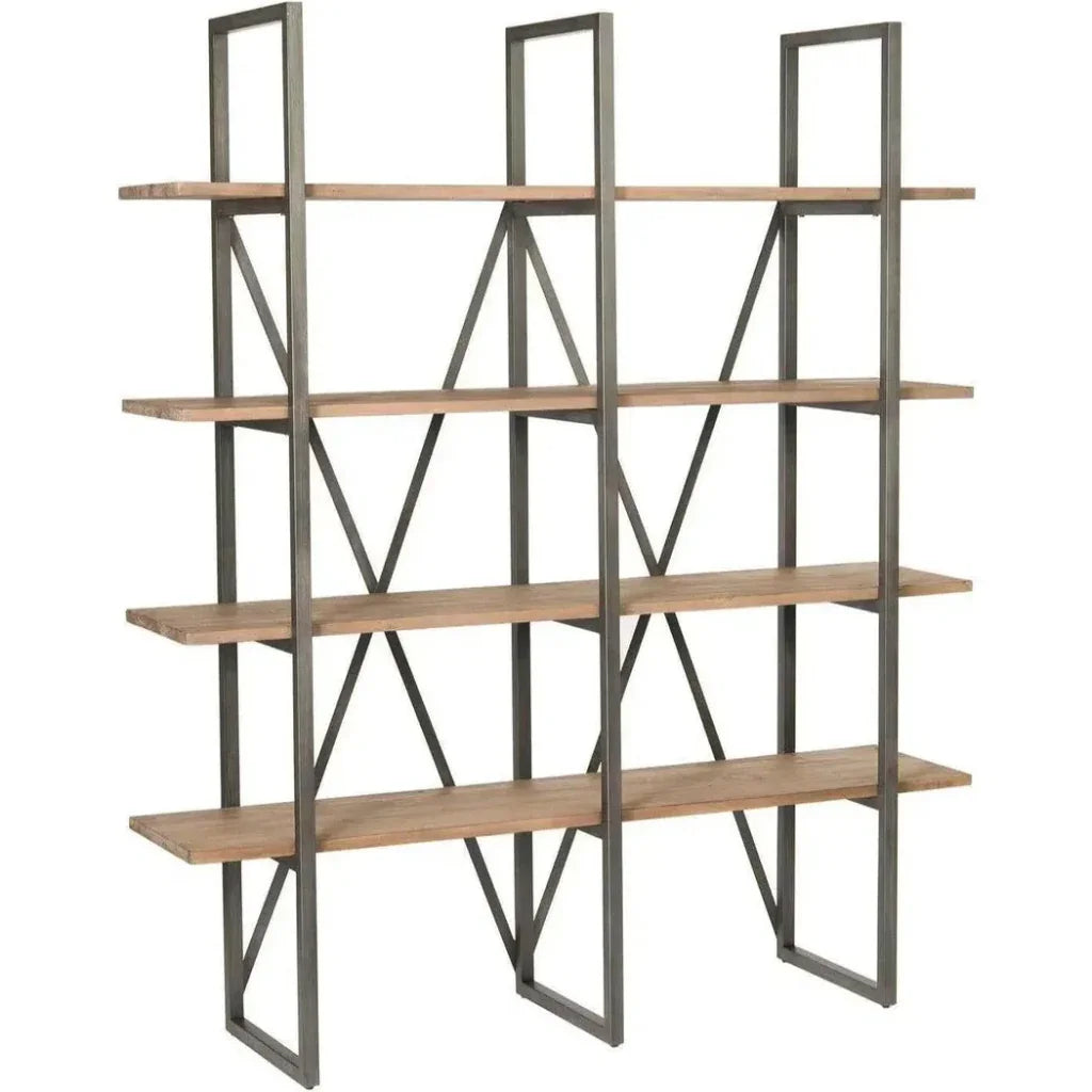 Large Cain Rack Etagere Wood Shelves Wood Tall & Wide - LOOMLAN - LH Imports - Etageres