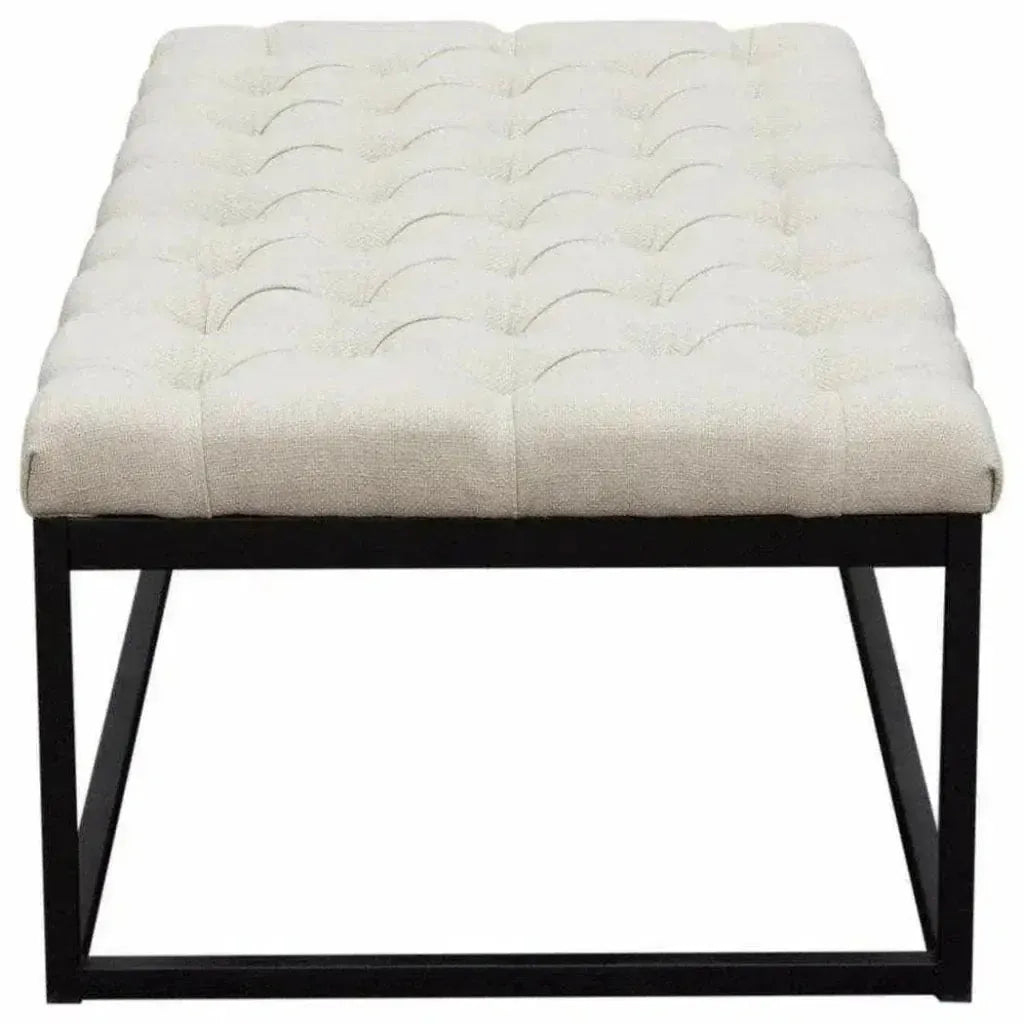 Large Linen Tufted Bedroom Bench in Desert Sand - LOOMLAN - Diamond Sofa - Bedroom Benches