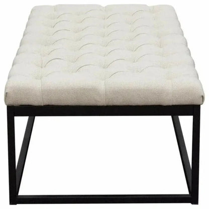 Large Linen Tufted Bedroom Bench in Desert Sand - LOOMLAN - Diamond Sofa - Bedroom Benches