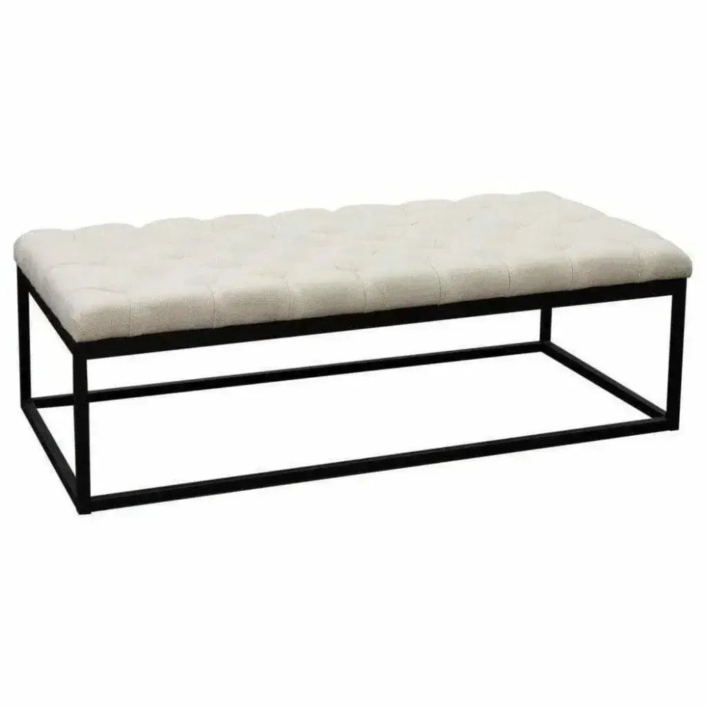 Large Linen Tufted Bedroom Bench in Desert Sand - LOOMLAN - Diamond Sofa - Bedroom Benches