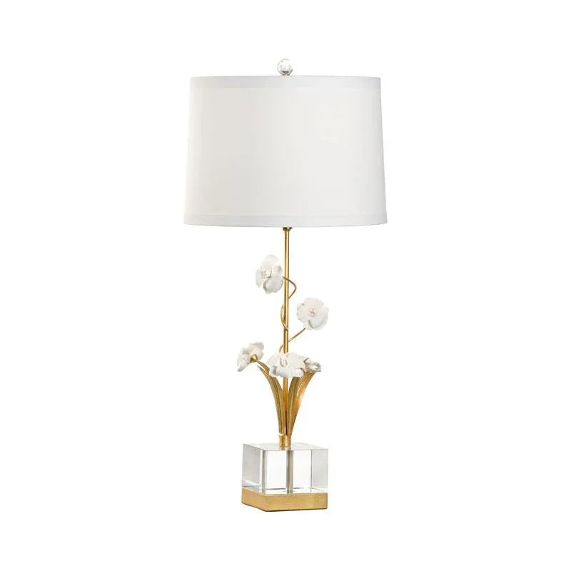 Large Orchid Gold Floral Table Lamp - LOOMLAN - Chelsea House - Table Lamps