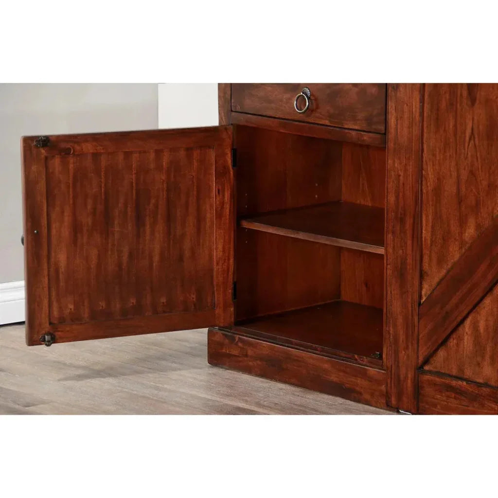 Large Wood Entertainment Wall Unit Barn Doors-Entertainment Wall Unit-Sunny D-LOOMLAN