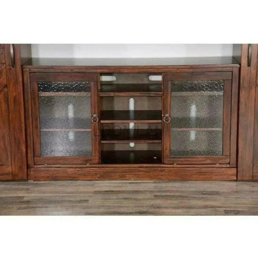 Large Wood Entertainment Wall Unit Barn Doors-Entertainment Wall Unit-Sunny D-LOOMLAN