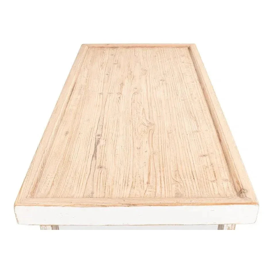 Large Wood Panel Coffee Table Antique White - LOOMLAN - Sarreid - Coffee Tables