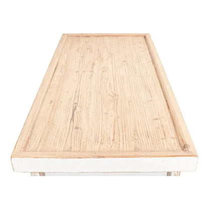 Large Wood Panel Coffee Table Antique White - LOOMLAN - Sarreid - Coffee Tables