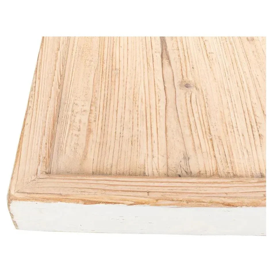 Large Wood Panel Coffee Table Antique White - LOOMLAN - Sarreid - Coffee Tables