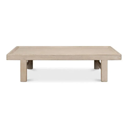 Large Wood Panel Coffee Table French Grey - LOOMLAN - Sarreid - Coffee Tables