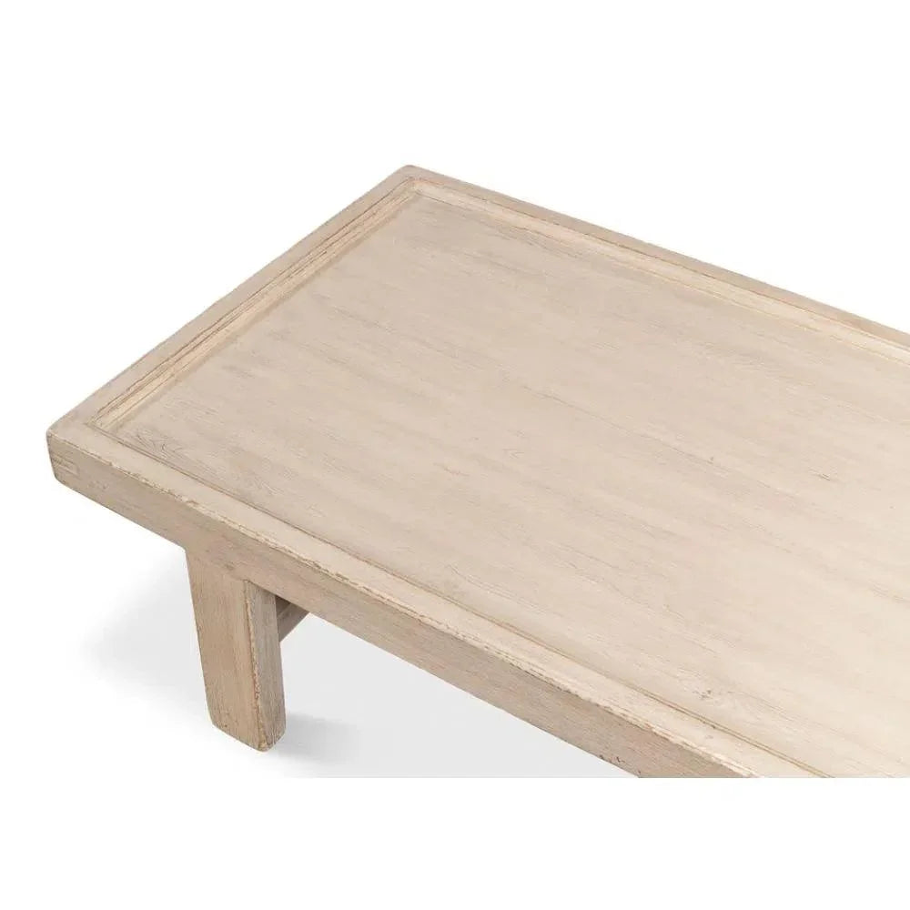 Large Wood Panel Coffee Table French Grey - LOOMLAN - Sarreid - Coffee Tables