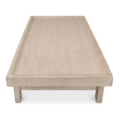 Large Wood Panel Coffee Table French Grey - LOOMLAN - Sarreid - Coffee Tables