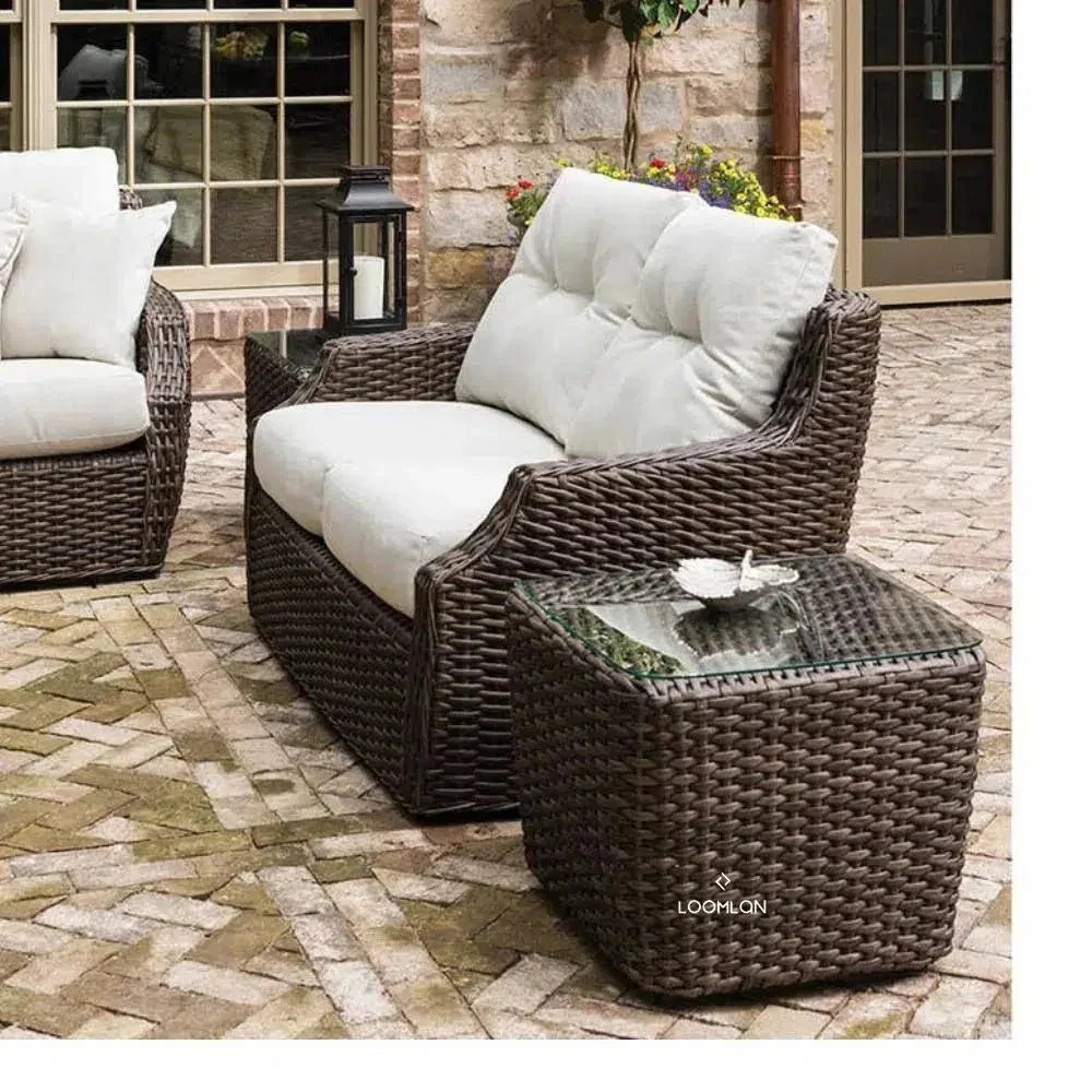 Largo Loveseat All Weather Wicker Furniture Made USA - LOOMLAN - Lloyd Flanders - Outdoor Sofas & Loveseats