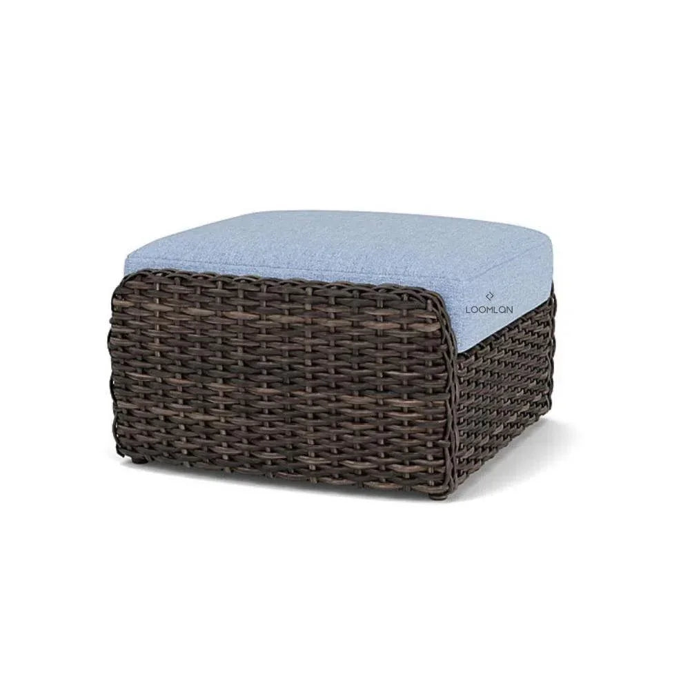 Largo Ottoman All Weather Wicker Furniture Made USA-Outdoor Ottomans-Lloyd Flanders-LOOMLAN