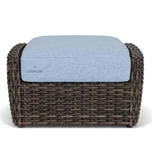 Largo Ottoman All Weather Wicker Furniture Made USA-Outdoor Ottomans-Lloyd Flanders-LOOMLAN
