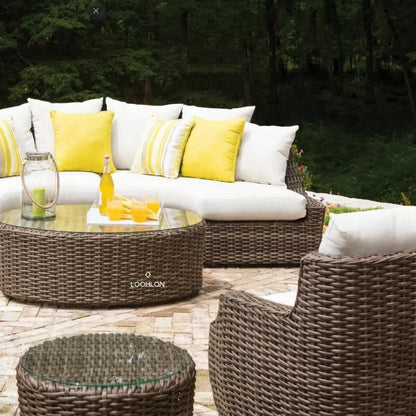 Largo Round End Table All Weather Wicker Furniture - LOOMLAN - Lloyd Flanders - Outdoor Side Tables