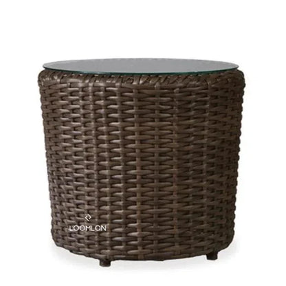 Largo Round End Table All Weather Wicker Furniture - LOOMLAN - Lloyd Flanders - Outdoor Side Tables