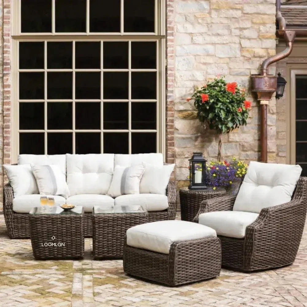 Largo Sofa All Weather Wicker Furniture Made USA - LOOMLAN - Lloyd Flanders - Outdoor Sofas & Loveseats