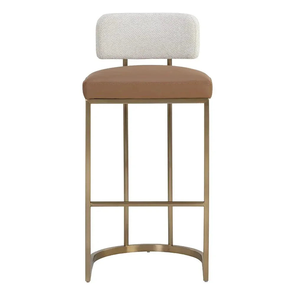 Larissa Barstool - Napa Cognac Faux Leather Seat - LOOMLAN - SUNPAN - Bar Stools