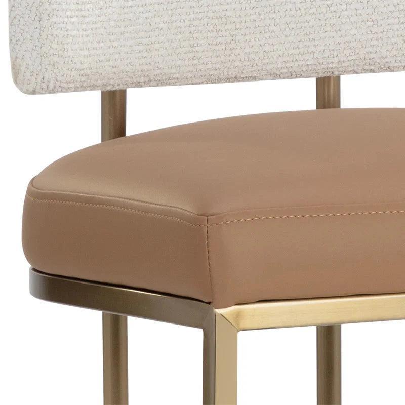 Larissa Barstool - Napa Cognac Faux Leather Seat - LOOMLAN - SUNPAN - Bar Stools