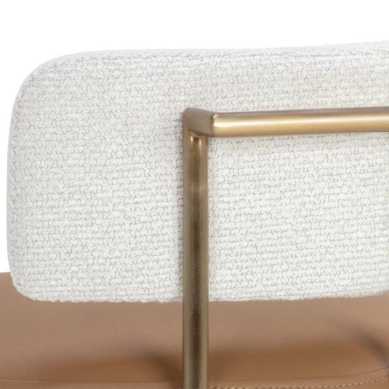 Larissa Barstool - Napa Cognac Faux Leather Seat - LOOMLAN - SUNPAN - Bar Stools