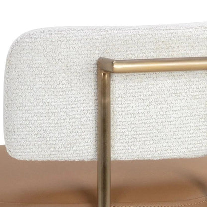 Larissa Barstool - Napa Cognac Faux Leather Seat - LOOMLAN - SUNPAN - Bar Stools