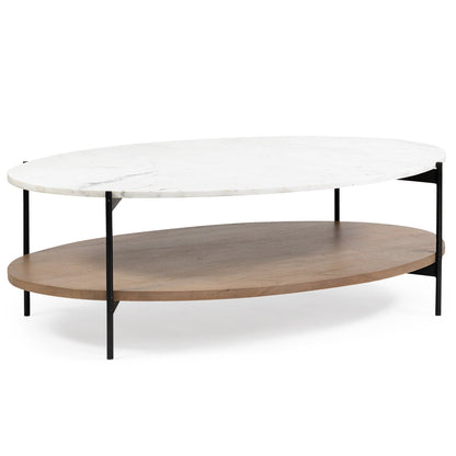 Larkin Marble Top Oval Coffee Table