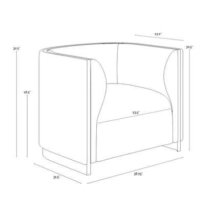 Larron Armchair Rhea Light Barley Durable & - LOOMLAN - SUNPAN - Accent Chairs