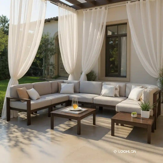 Larssen Deep Cushion Section Durable Aluminum-Outdoor Modulars-Telescope-LOOMLAN