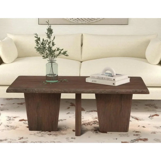 Lasso Wood Brown Rectangular Cocktail Table - LOOMLAN - Bassett Mirror - Coffee Tables